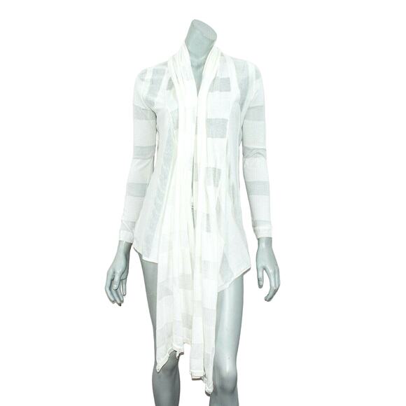 Alice + Olivia Asymmetrical open Cardigan Sweater white size XS - Picture 1 of 9